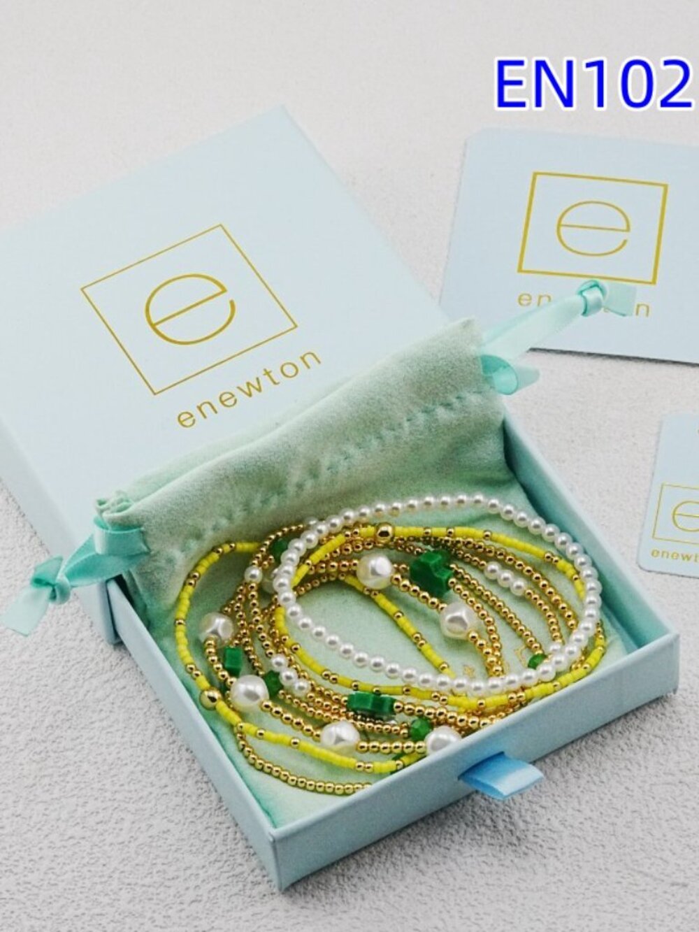 Enewton Green Cross & Gold Bead Bracelet - Picture 5 of 7